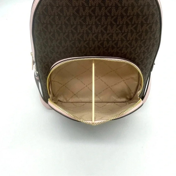 Michael Kors Medium Jaycee Zip Packet Backpack Brown/Light Pink - Picture 6 of 10